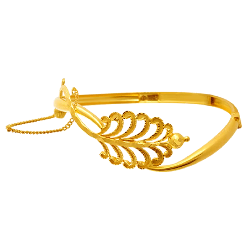 Statement bangles for special occasions-22KT Yellow Gold Bangle For Women