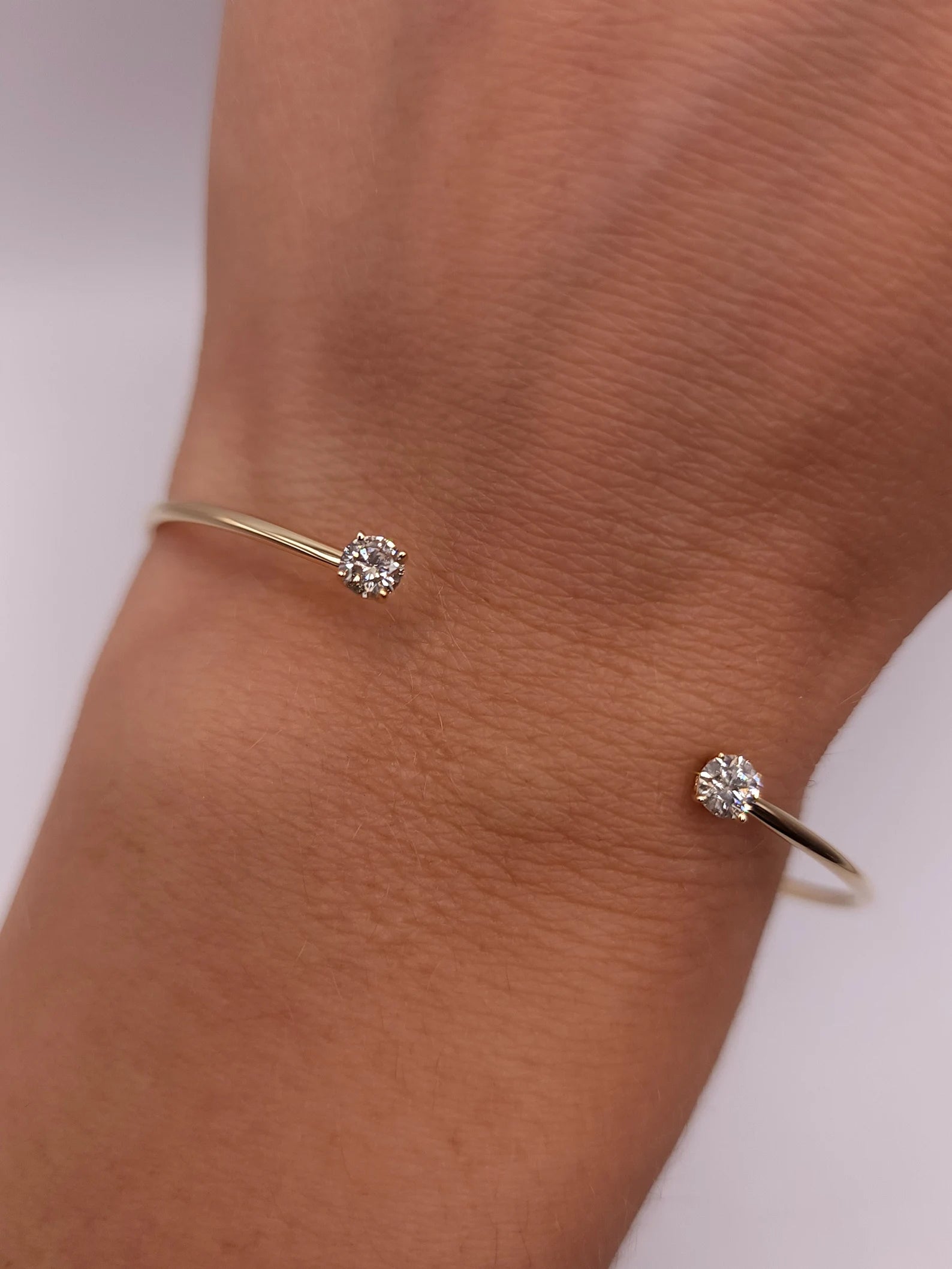 Affordable bracelets for casual wear-Open Zircon Stone Bangle