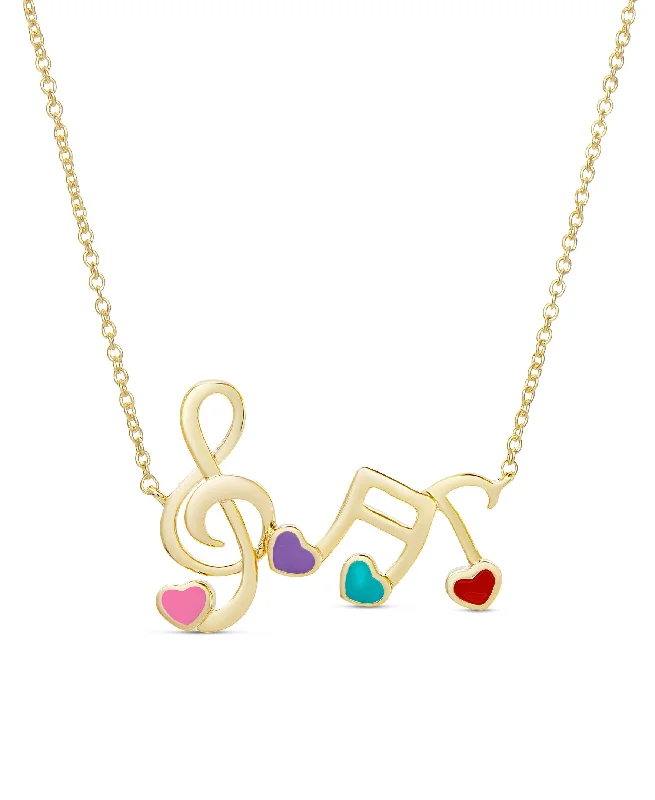 Fashionable necklaces with fringe details-Musical Note Links Necklace - Multi