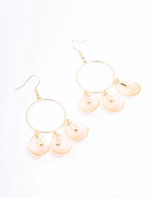 Affordable earrings for casual wear-Blush Edge Petal Drop Earrings