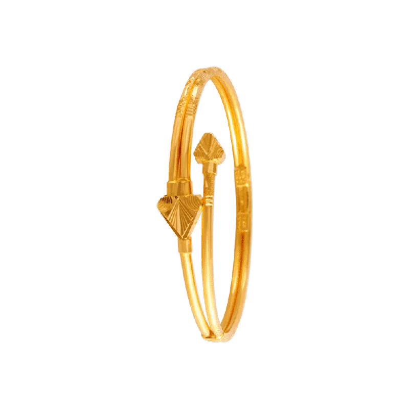 Trendy bangles with unique gemstones-22KT Yellow Gold Loha Bangle For Women