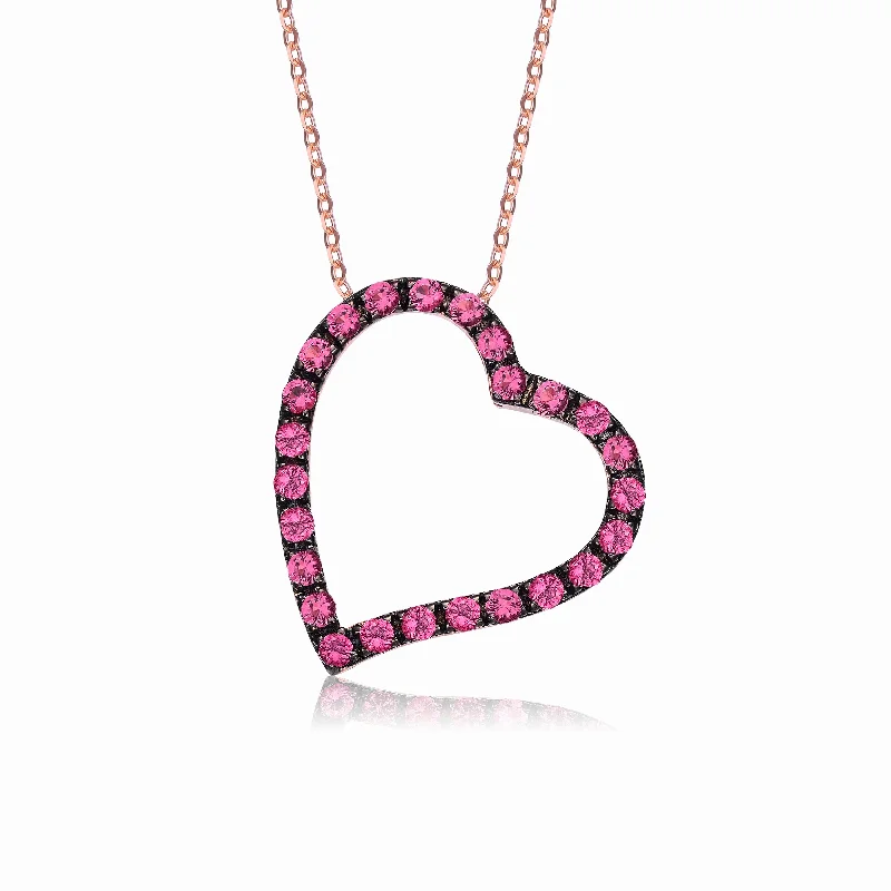 Beautiful silver necklaces for gifts-Louise Mini Malibu Heart Black & Rose Gold Necklace