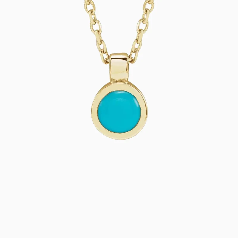 Sparkling necklaces with cubic zirconia-Turquoise Drop Necklace