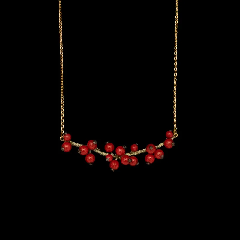 Sparkling necklaces with diamonds for women-Winterberry Necklace - Bar