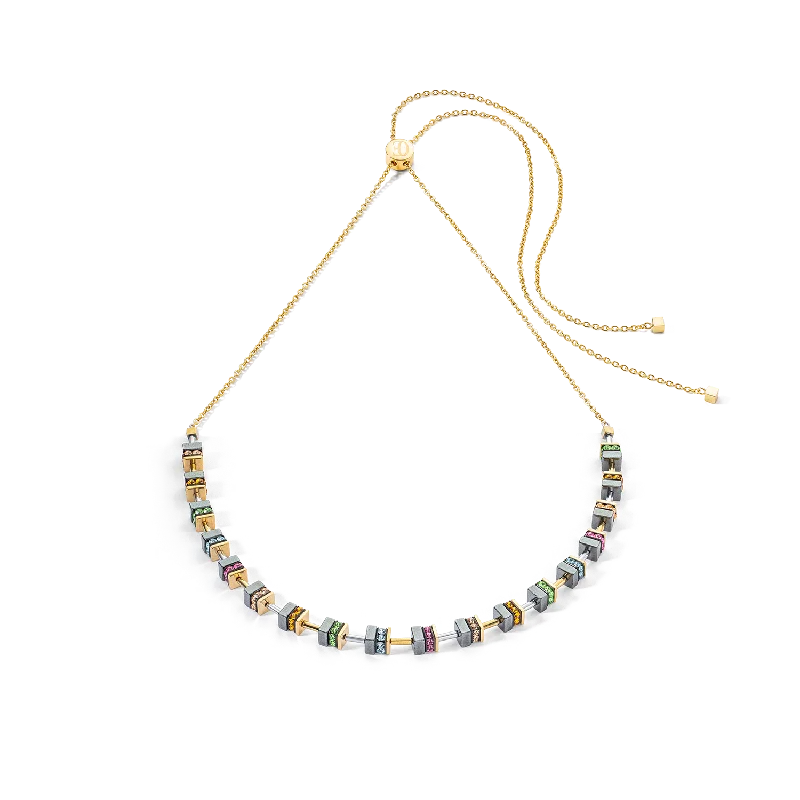 Elegant gold necklaces with diamonds-Sparkling Classic Chain necklace gold multicolour