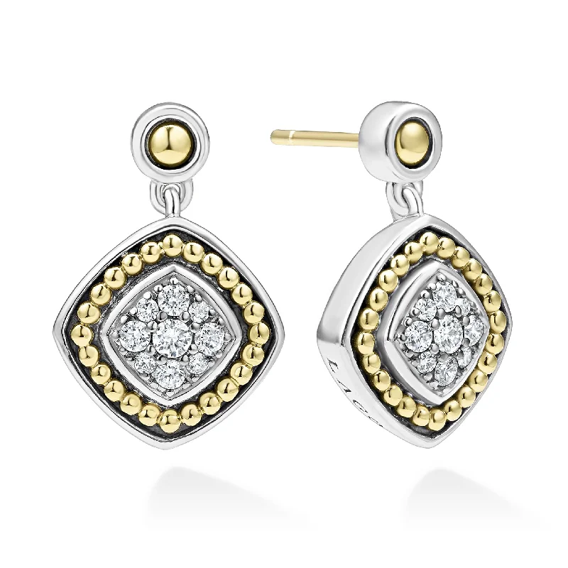 Stunning gemstone earrings with diamonds-Rittenhouse Two-Tone Diamond Drop Earrings