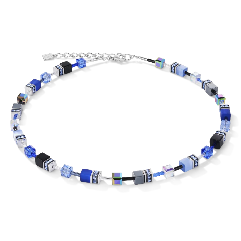 Elegant necklaces with moonstone designs-GeoCUBE® Necklace cobalt blue