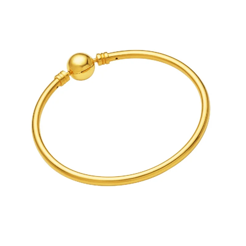 Unique gold bangles with designs-916 Gold Charm Round Bangle