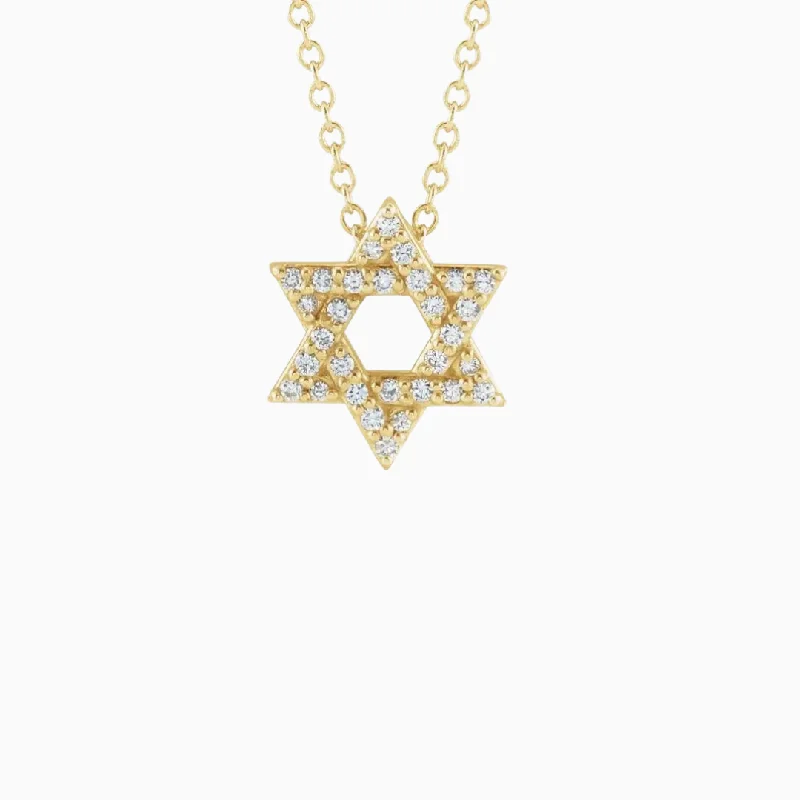 Sparkling necklaces with diamonds for women-Star of David Diamond Necklace