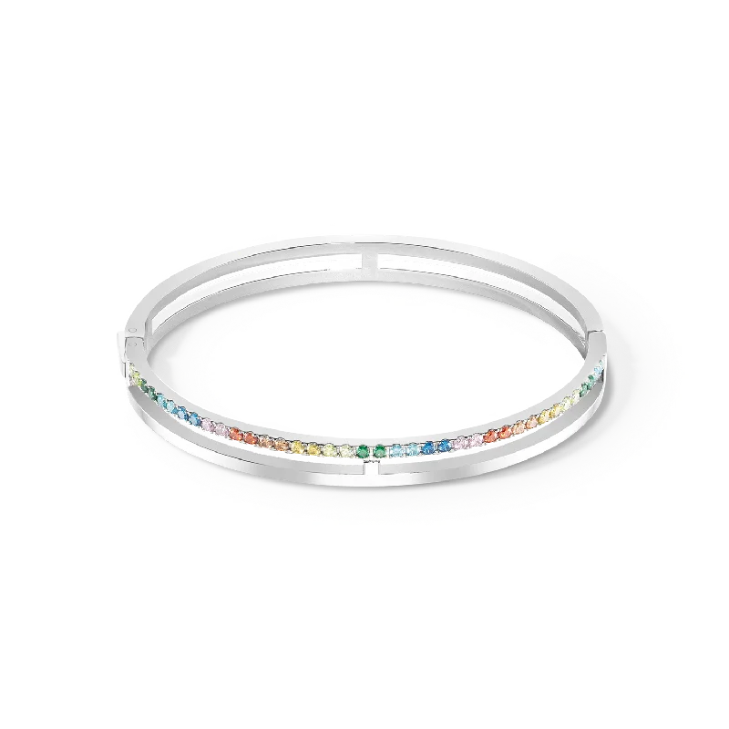 Stunning bracelets with clear crystals-Eternal Unity Bangle silver-multicolour