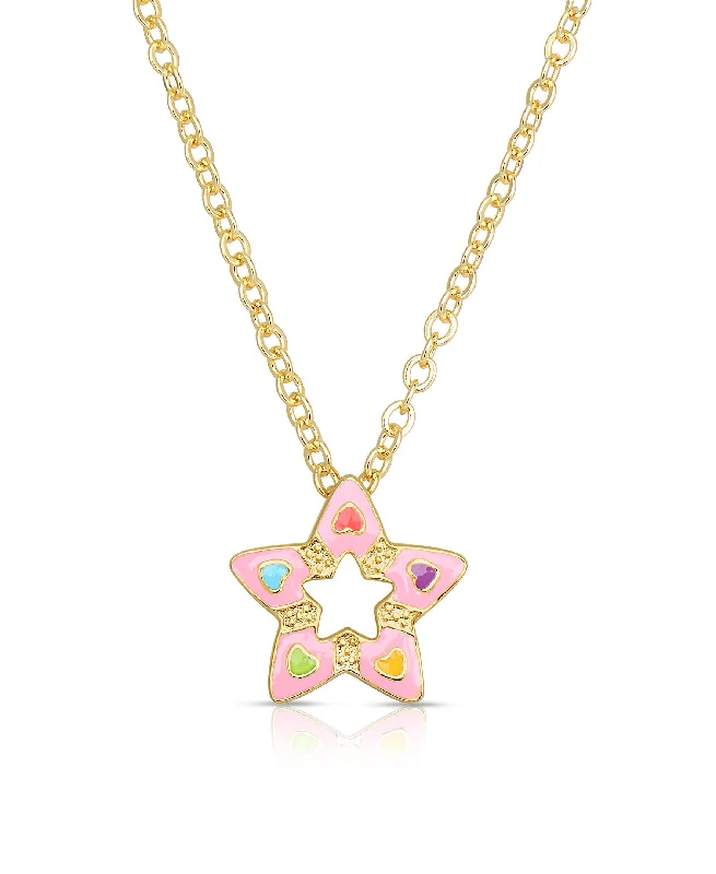 Trendy necklaces with geometric designs-Open Star Pendant