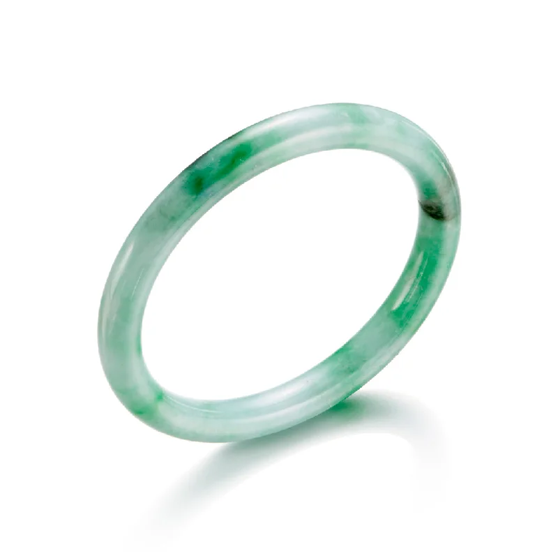 Unique bracelets with charm designs-Smooth Green Jade Bangle