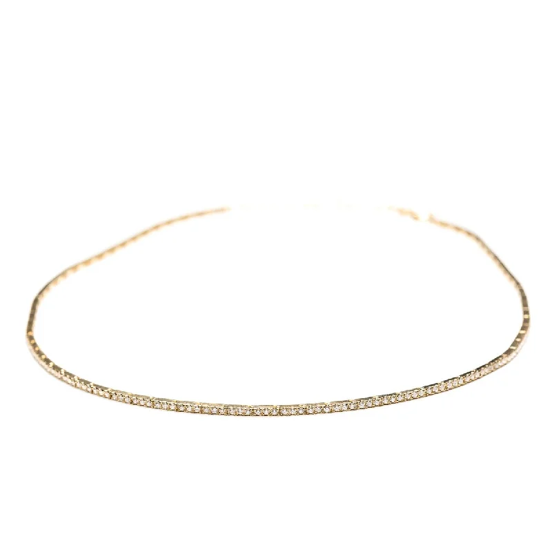 Classic diamond necklaces for special occasions-Diamond Ribbon Choker