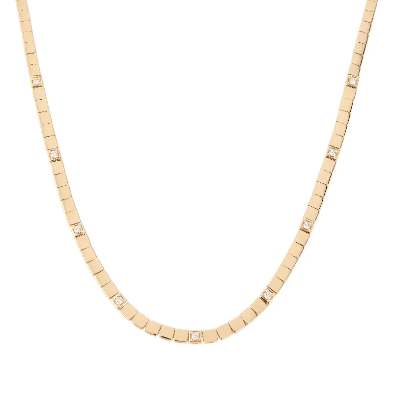 Simple yet elegant gold necklaces-Petite Domino Snake Chain Necklace