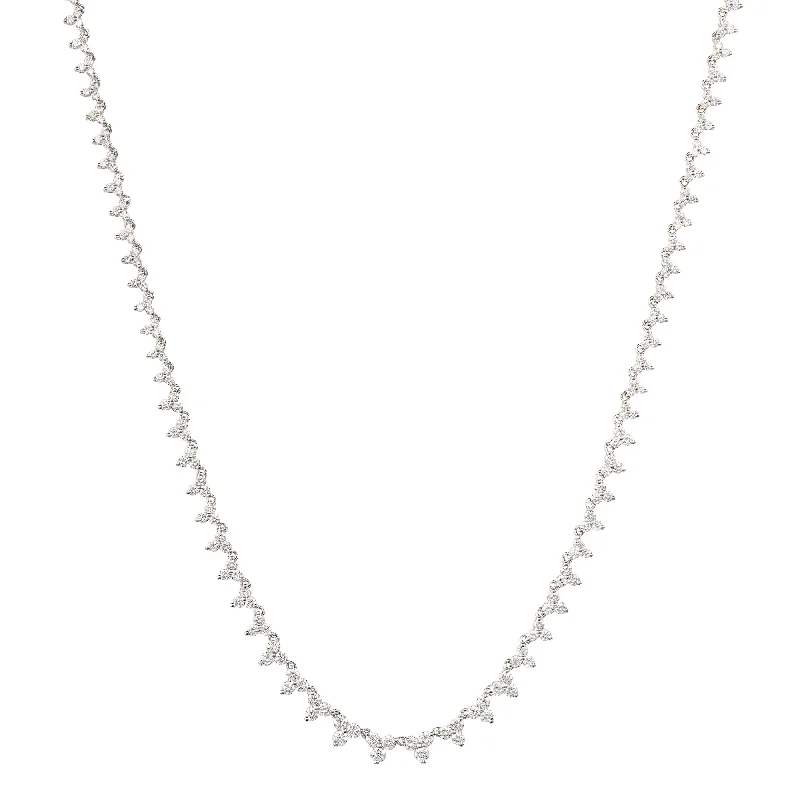 Modern necklaces with sleek designs-Eternity Diamond Flower Necklace