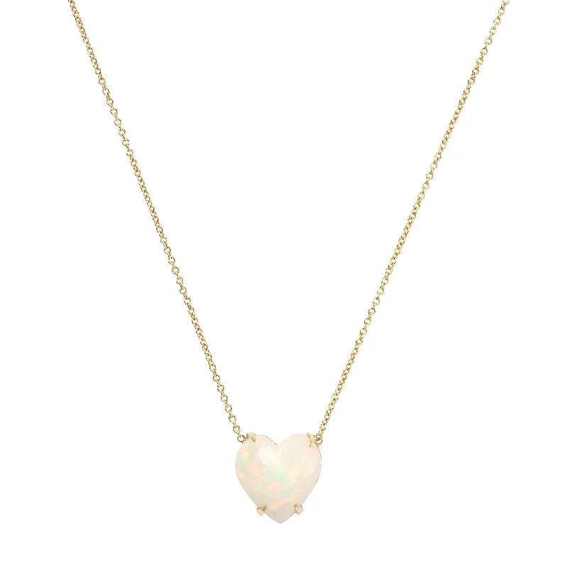 Personalized gold necklaces for women-Opal Bubble Heart Necklace