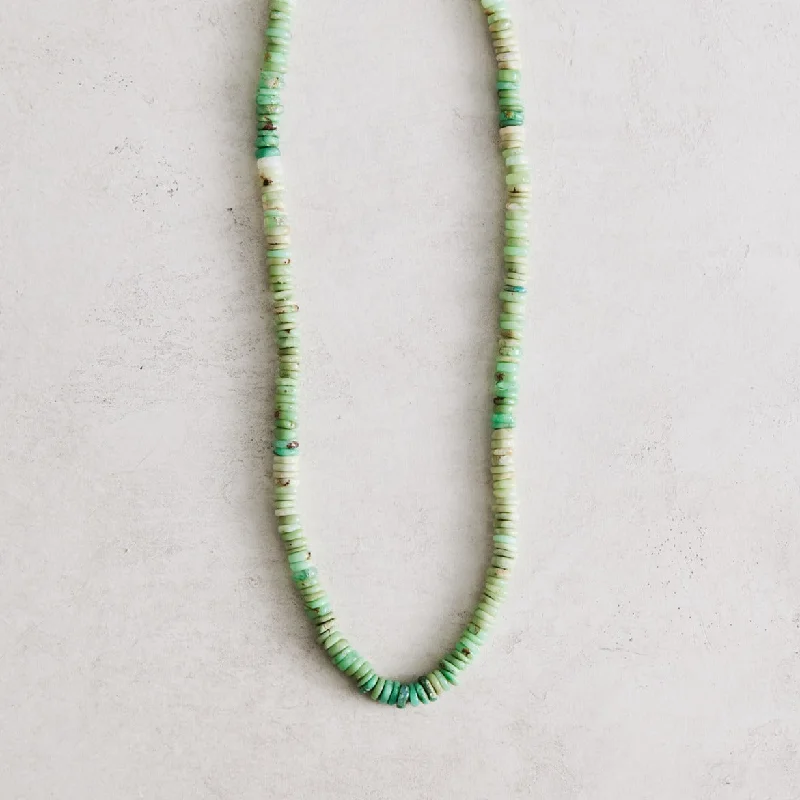 Unique pendants for necklaces-Chrysoprase Heishi Necklace