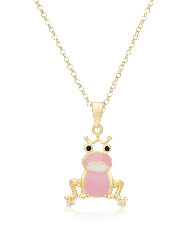 Trendy choker necklaces with crystals-Frog Princess Pendant