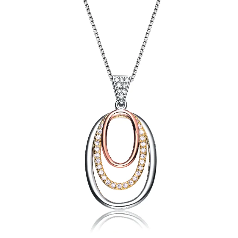 Beautiful layered necklaces for women-Sterling Silver and Rose Gold Overlay Necklace