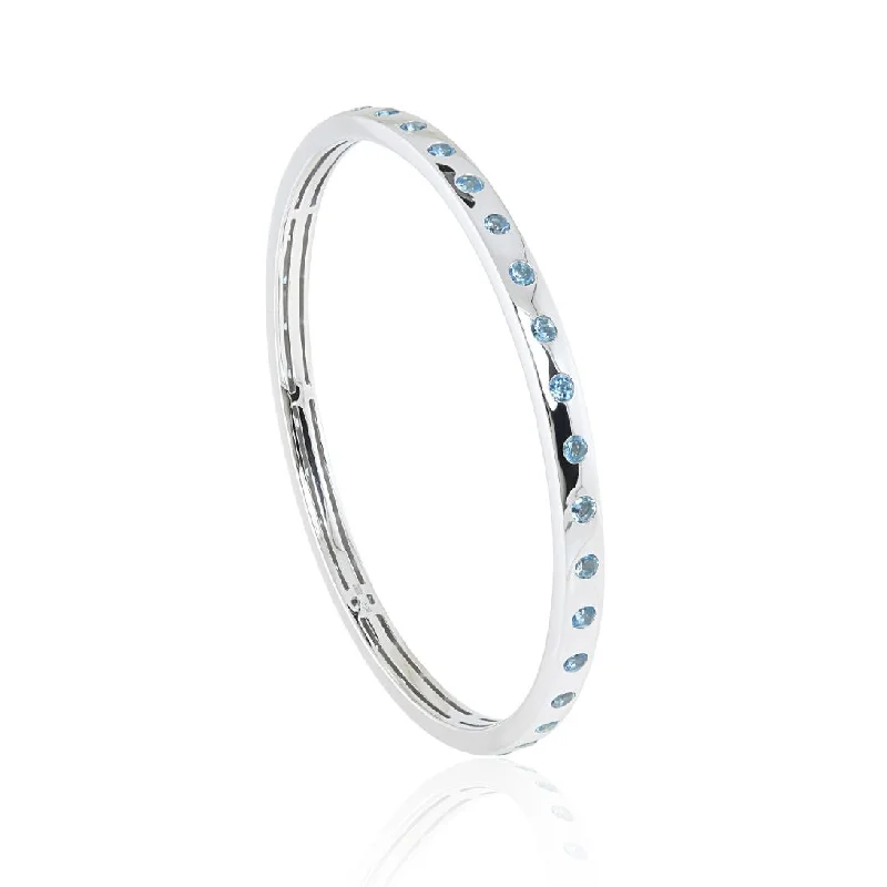 Beautiful gemstone bracelets for women-Bella Bangle in Swiss Blue Topaz