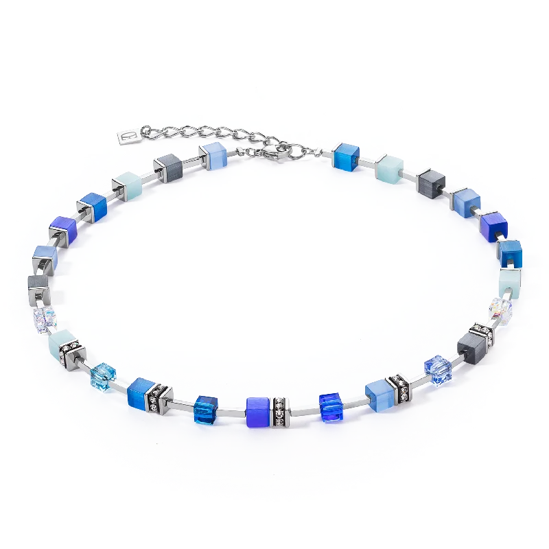 Trendy necklaces with geometric designs-GeoCUBE® Iconic Pure Necklace Blue