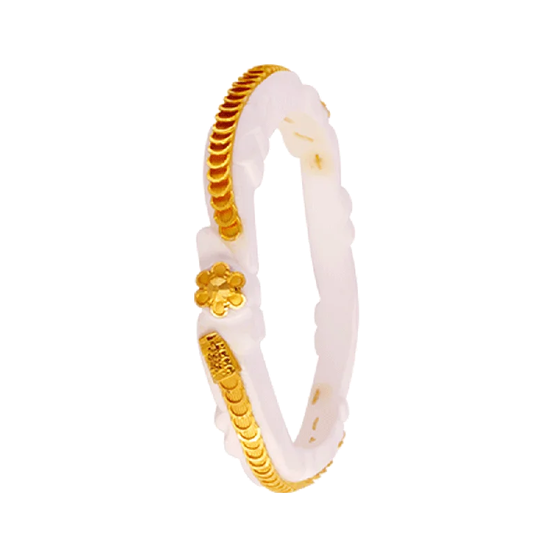 Custom bracelets with initials-22KT Yellow Gold Sankha Bangle For Women