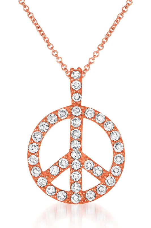 Unique necklaces with butterfly pendants-Paix Rose Gold Peace Necklace