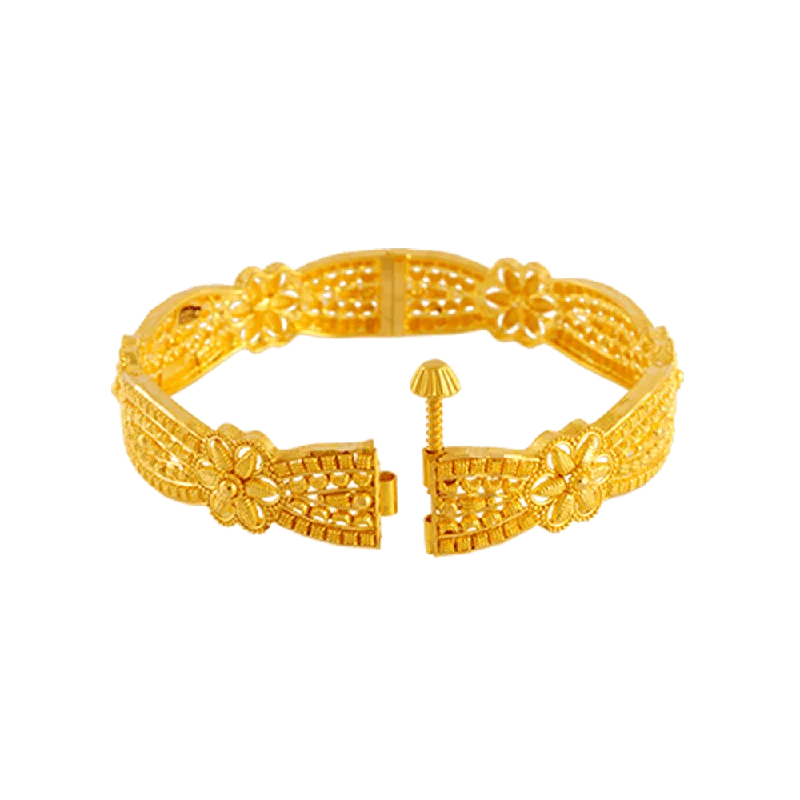 Statement bangles for special occasions-22KT Yellow Gold Bangle For Women