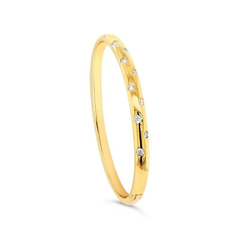 Personalized bangles with engravings-Yellow Gold Diamond Galaxy Bangle