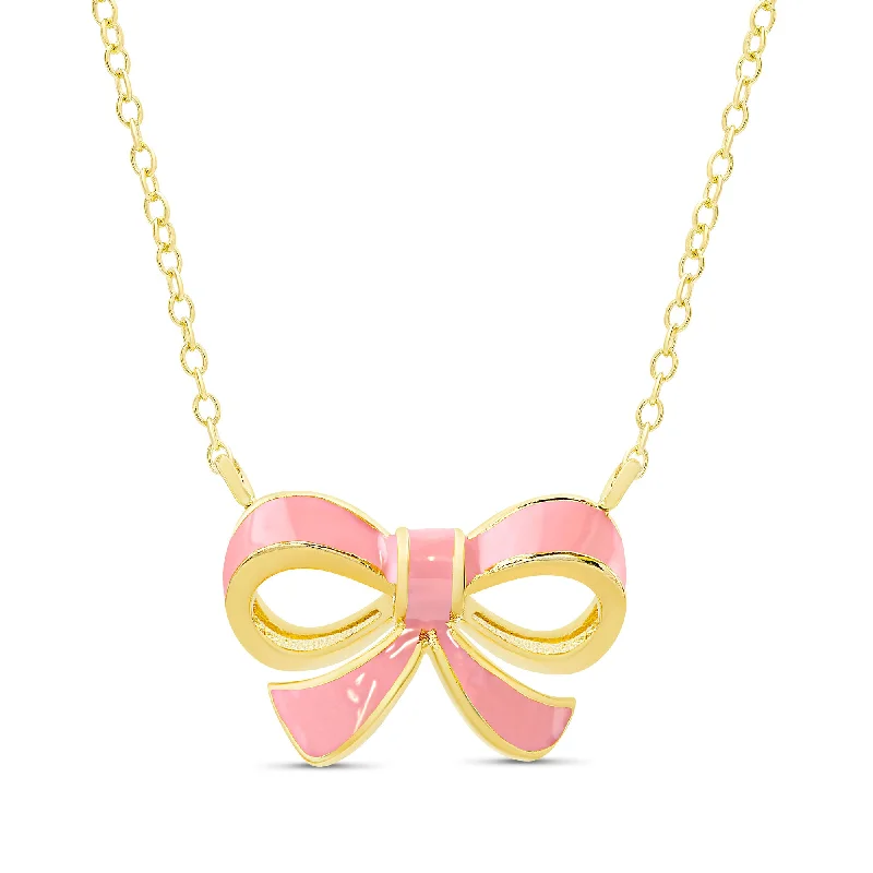 Simple yet elegant gold necklaces-Bow Necklace