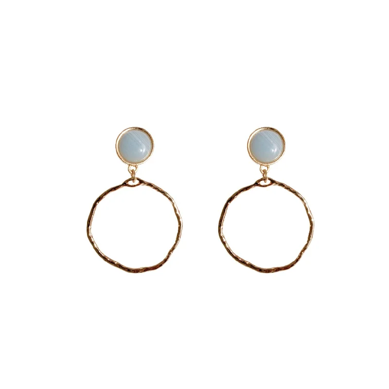 Fashionable earrings with geometric shapes-Iconography Gold Hammered Hoop Earrings