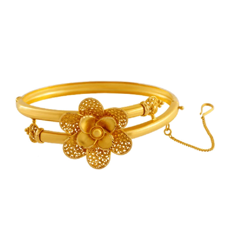 Elegant gold bracelets with citrine accents-22KT Yellow Gold Bangle For Women