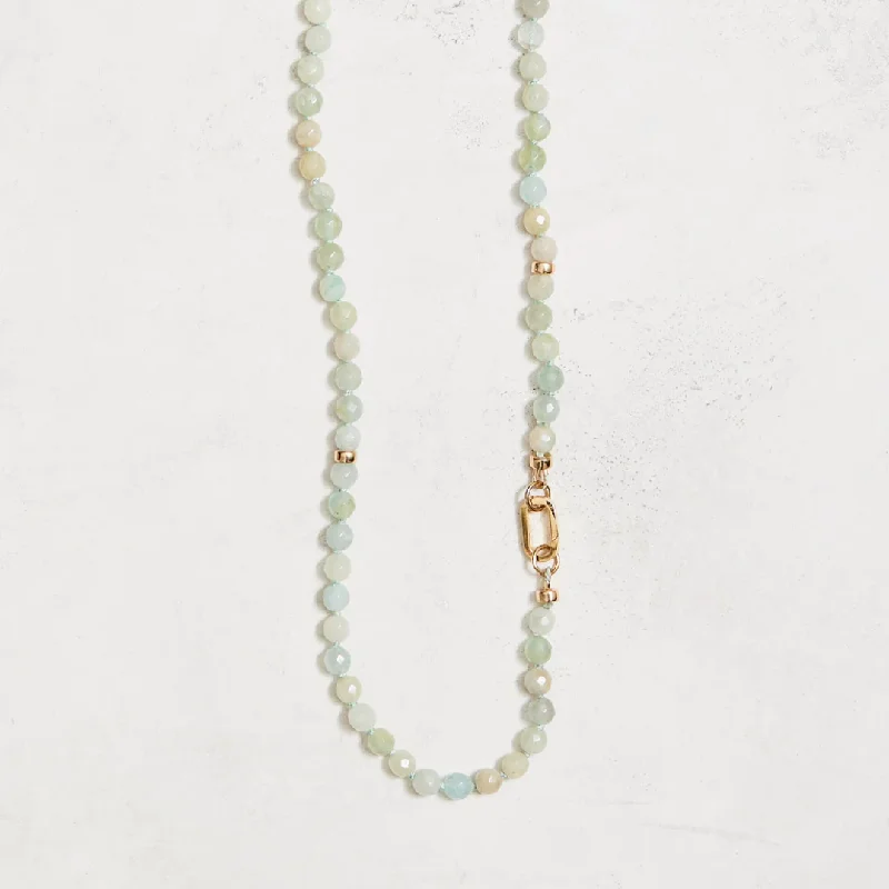 Elegant rose gold necklaces with diamonds-Faded Aquamarine Necklace