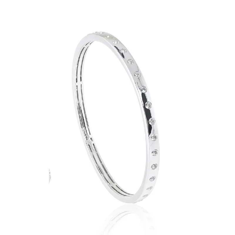 Stylish bangles with diamonds-Bella Bangle in White Topaz