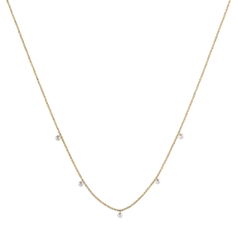 Elegant gold chain necklaces-Floating Diamond Necklace