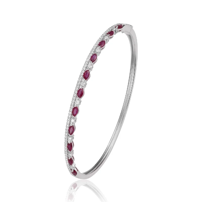 Unique gemstone bangles for women-Graceful Twin Bangle