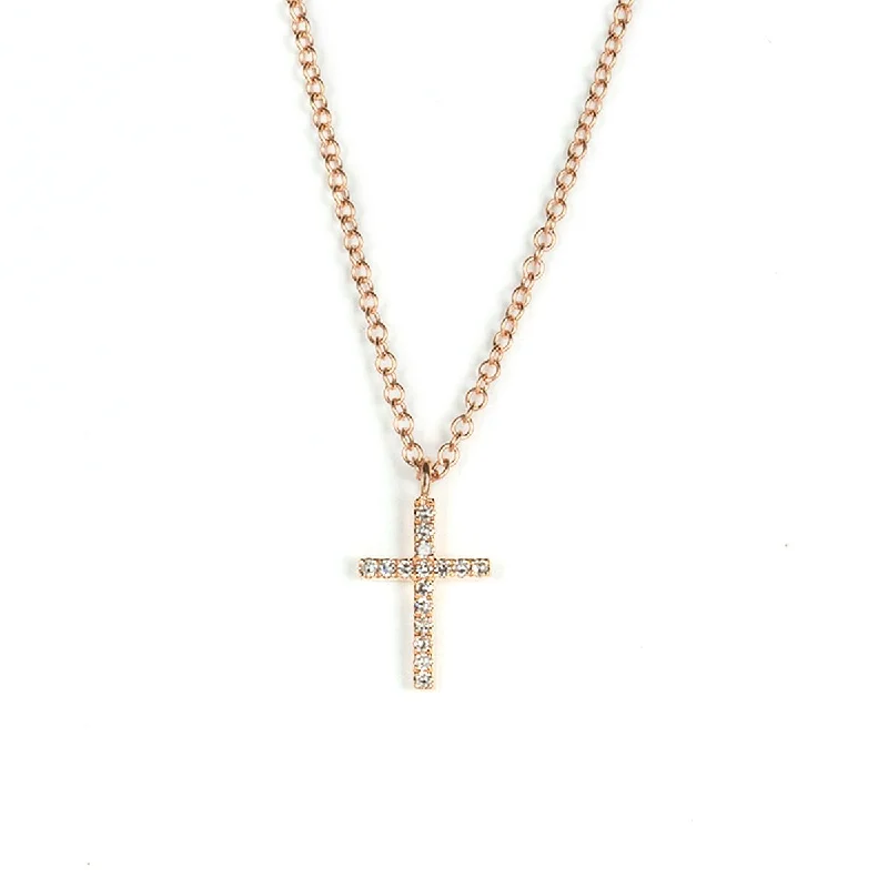 Luxury necklaces with topaz stones-Petite Cross Necklace