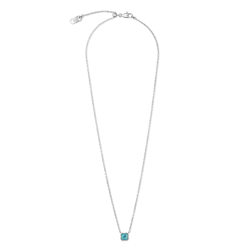 Beautiful necklaces with intricate patterns-Birthstone December Necklace Turquoise Silver