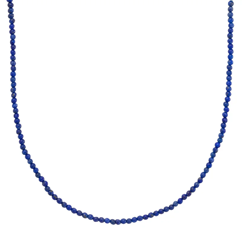 Vintage-inspired necklaces for women-Petite Lapis Bead Necklace