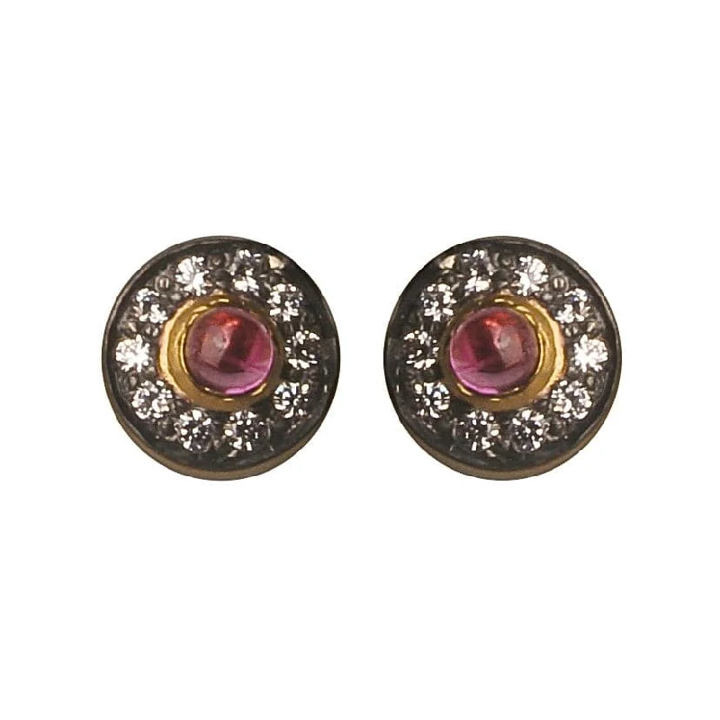 Stunning earrings with garnet stones-Nouveau Earrings