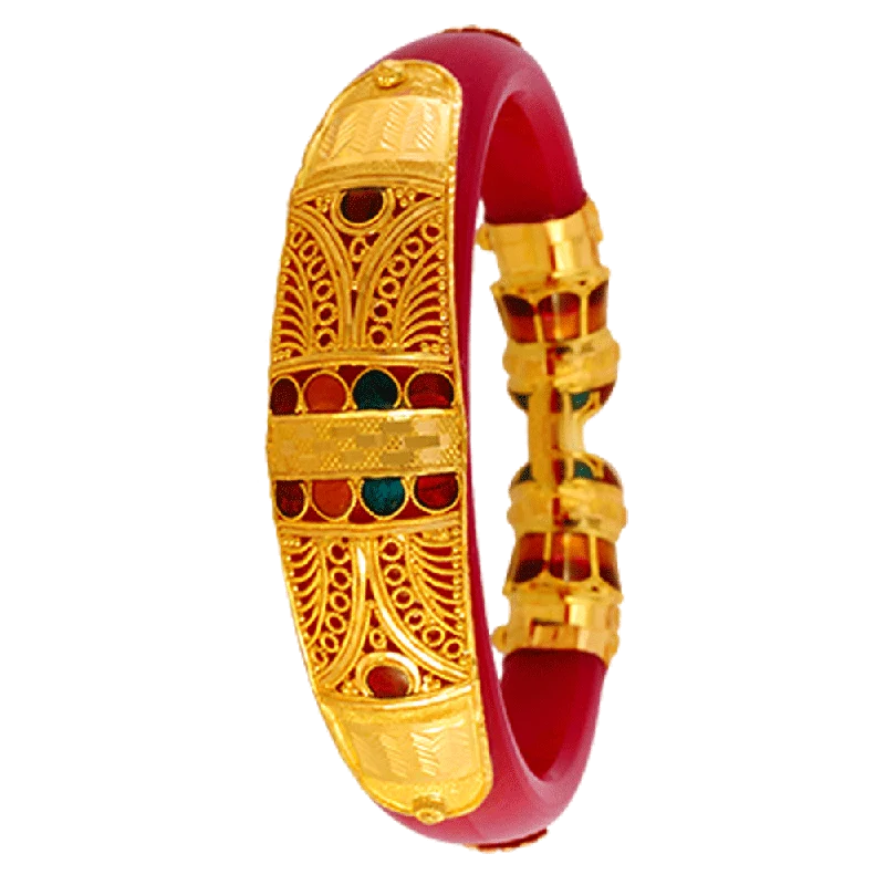 Affordable gold bangles for daily wear-22KT Yellow Gold Pola Bangle For Women