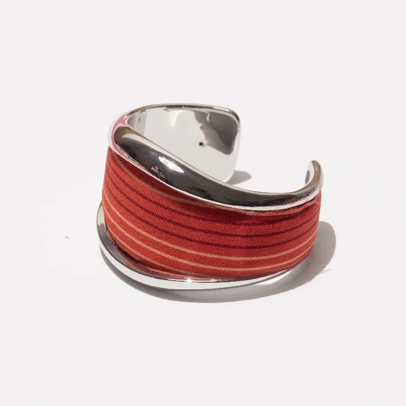 Unique gemstone bangles for women-VINTAGE SCARF BANGLE (RED)