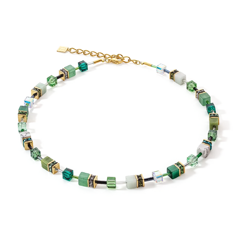 Unique necklaces with sapphire stones-GeoCUBE® Iconic Precious necklace green