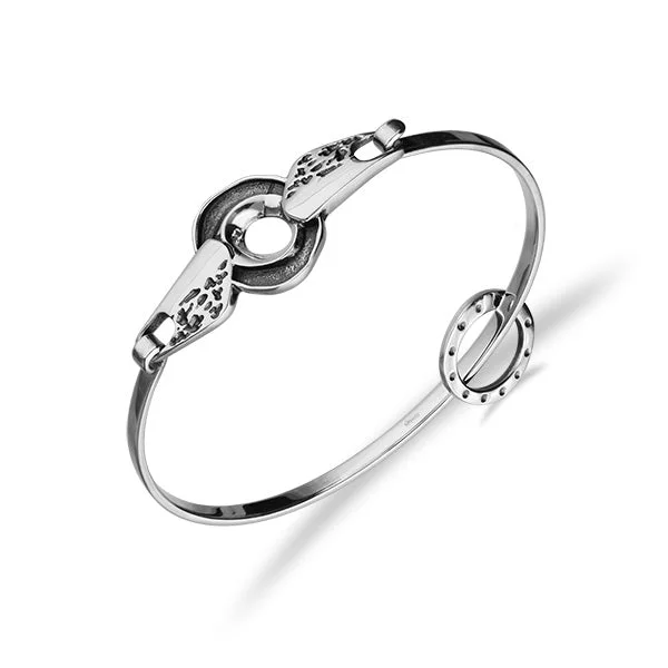 Affordable diamond bracelets for women-Maeshowe Sterling Silver Bangle HIS BG208