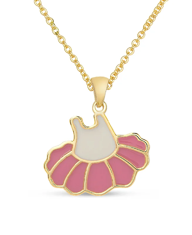 Simple yet elegant gold necklaces-Ballerina Tutu Pendant Necklace (Pink/White)