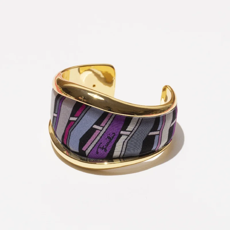 Simple bangles for everyday wear-VINTAGE SCARF BANGLE (PUCCI)