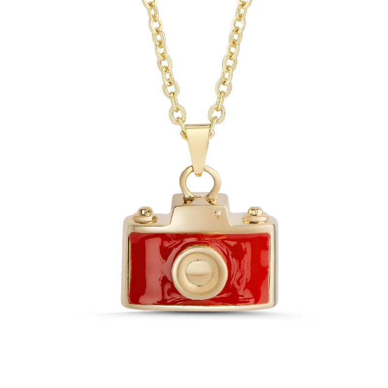 Stylish necklaces with emerald accents-3D Camera Necklace