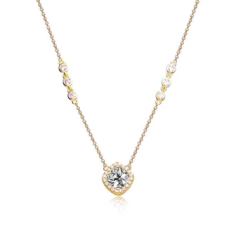 Classic silver necklaces for every occasion-Marie Golden Square Necklace