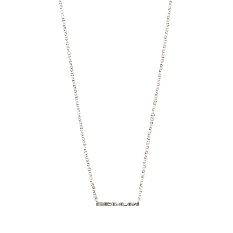 Stylish necklaces with emerald accents-Petite London Baguette Bar Necklace