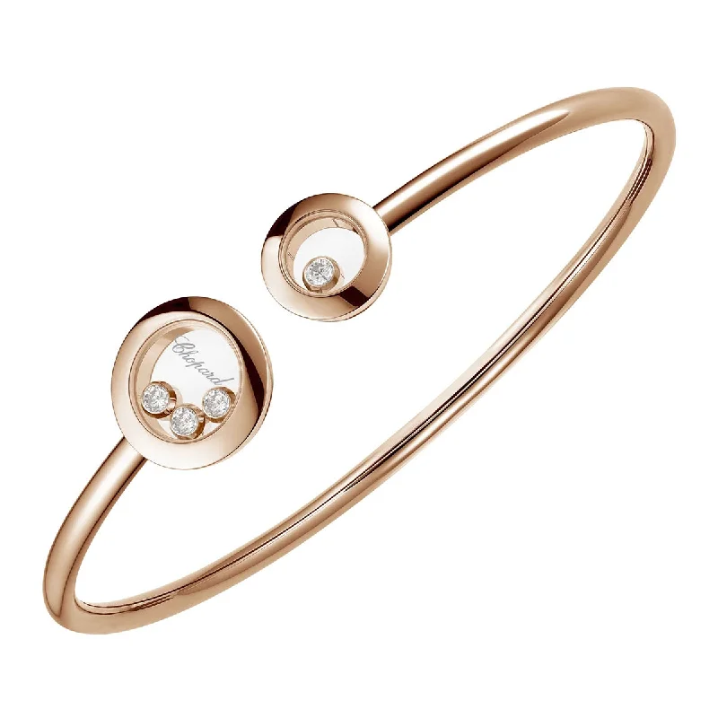 Custom-designed bracelets for women-Happy Diamonds Icons 18ct Rose Gold Bangle